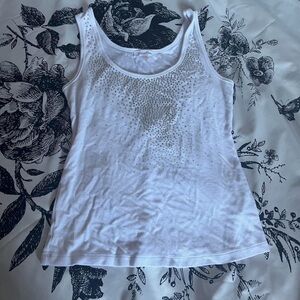 sparkly white y2k tank